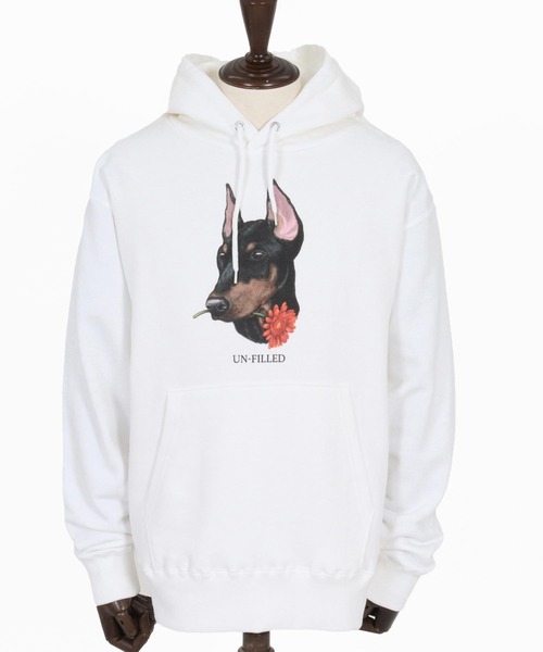 UN-FILLED(アンフィルド)の「mpa4030- REAL GERBERA DOG HOODIE パーカー(ドーベルマン)(SDUF-2603DBM)(パーカー・メンズ・グレー/ホワイト・XL/L/M)」の13枚目の写真