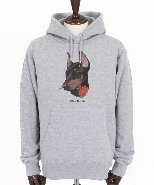 UN-FILLED(アンフィルド)の「mpa4030- REAL GERBERA DOG HOODIE パーカー(ドーベルマン)(SDUF-2603DBM)(パーカー・メンズ・グレー/ホワイト・XL/L/M)」の16枚目の写真