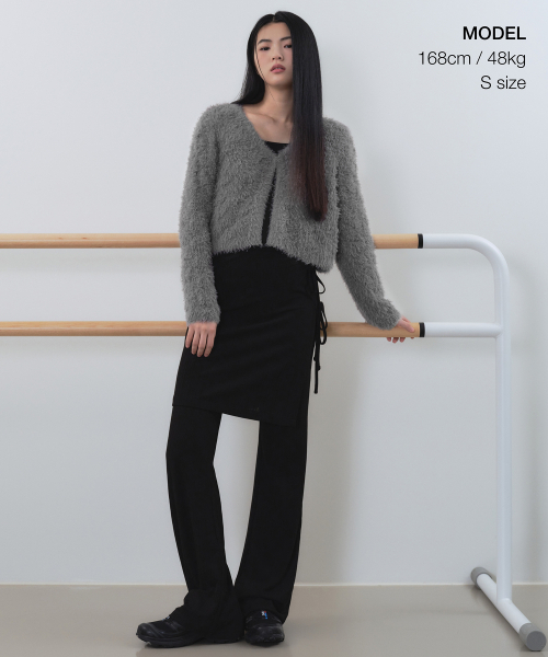 MUSINSA STANDARD WOMAN（ムシンサスタンダードウーマン）の「ウィメンズロンバースファジーカーディガン[ミディアムグレー]（カーディガン/ボレロ・レディース・その他・SMALL/MEDIUM/LARGE/X-SMALL）」の2枚目の写真