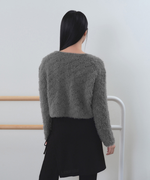 MUSINSA STANDARD WOMAN（ムシンサスタンダードウーマン）の「ウィメンズロンバースファジーカーディガン[ミディアムグレー]（カーディガン/ボレロ・レディース・その他・SMALL/MEDIUM/LARGE/X-SMALL）」の3枚目の写真