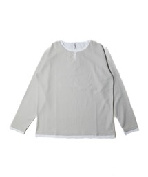 /エステルウェッジ レイヤード風キーネックTシャツ/