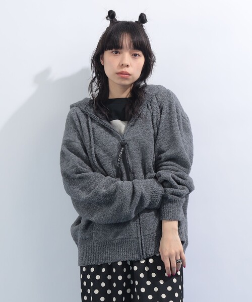 ニットパーカー natsu様用 ANTS & ELEPHANTS】スウェットライク ダブルジップ ニットパーカー