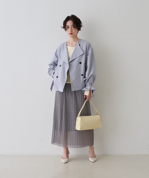 EMMA　ROUGE VIF（エマルージュヴィフ）の「【一部店舗限定】ラメシアープリーツスカート/春服/フェミニン/ウエストゴム/オフィスカジュアル（スカート・レディース・グレー/アイボリー・フリー）」の17枚目の写真