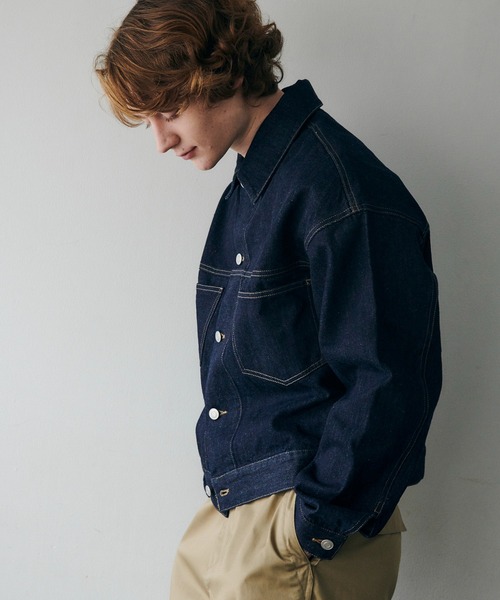 MAISON CLUB(メゾンクラブ)の「【MAISON CLUB】Boxy fit Denim Jacket / ボクシーフィットデニムジャケット ショート丈 クロップド丈(デニムジャケット・メンズ・ブラック/ブルー/ネイビー/グレー・M/L)」の21枚目の写真