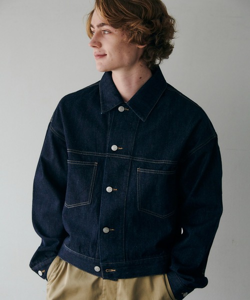MAISON CLUB(メゾンクラブ)の「【MAISON CLUB】Boxy fit Denim Jacket / ボクシーフィットデニムジャケット ショート丈 クロップド丈(デニムジャケット・メンズ・ブラック/ブルー/ネイビー/グレー・M/L)」の22枚目の写真