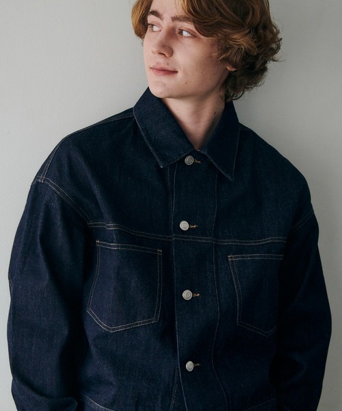 MAISON CLUB(メゾンクラブ)の「【MAISON CLUB】Boxy fit Denim Jacket / ボクシーフィットデニムジャケット ショート丈 クロップド丈(デニムジャケット・メンズ・ブラック/ブルー/ネイビー/グレー・M/L)」の19枚目の写真