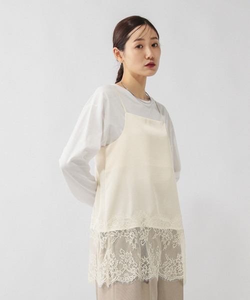 GLOBAL WORK（グローバルワーク）の「サテンレースキャミ/642681（キャミソール・レディース・ホワイト・LARGE）」の6枚目の写真