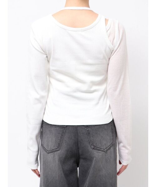 MURUA(ムルーア)の「オーバーラップトップス(Tシャツ/カットソー・レディース・ブラック/ホワイト/グレー・FREE)」の21枚目の写真