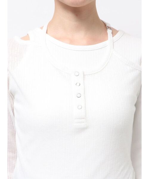 MURUA(ムルーア)の「オーバーラップトップス(Tシャツ/カットソー・レディース・ブラック/ホワイト/グレー・FREE)」の22枚目の写真