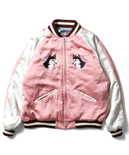 HOUSTONスカジャン リバーシブルでピンクで七福神 ビンテージ 20年前 HOUSTONスカジャン リバーシブルでピンクで七福神 ビンテージ 20年前