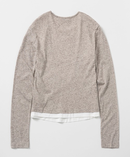Bie(ビエ)の「レイヤード ロングスリーブカットソー(Tシャツ/カットソー・レディース・ライトベージュ/ダークグレー・M/S/L)」の15枚目の写真