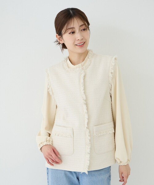 Jayro(ジャイロ)の「ツィードジレ(その他トップス・レディース・ブラック/ホワイト系その他2/オフホワイト・M)」の22枚目の写真