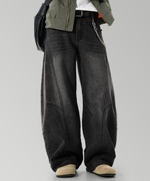 TOBEE（トゥビー）の「【TOBEE】ワイドバギー バルーン カーブ デニムパンツ（デニムパンツ）」