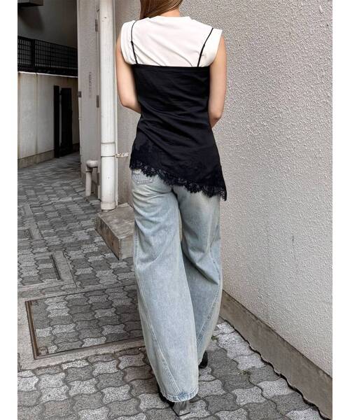 MURUA（ムルーア）の「レースドッキングキャミソール（キャミソール・レディース・グレー/ブラック・FREE）」の12枚目の写真