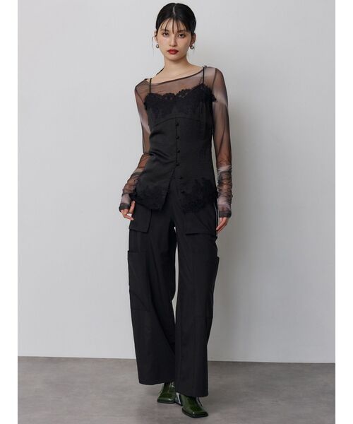 MURUA（ムルーア）の「レースドッキングキャミソール（キャミソール・レディース・グレー/ブラック・FREE）」の17枚目の写真