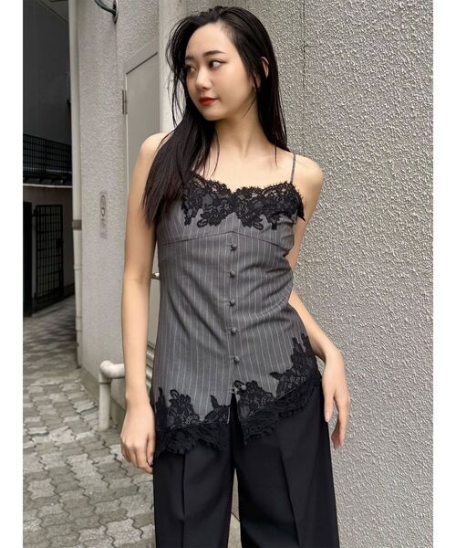 MURUA（ムルーア）の「レースドッキングキャミソール（キャミソール・レディース・グレー/ブラック・FREE）」の22枚目の写真