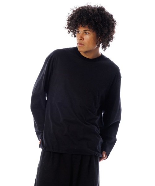 Sandinista（サンディニスタ）の「Gentle L-S Tee / 上質表起毛長袖Tシャツ（Tシャツ/カットソー・メンズ・チャコール/ブルー系その他/ブラック・SMALL/MEDIUM/LARGE）」の2枚目の写真