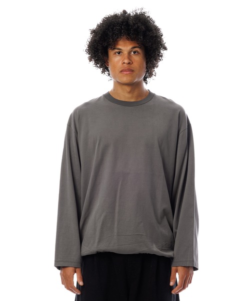 Sandinista（サンディニスタ）の「Gentle L-S Tee / 上質表起毛長袖Tシャツ（Tシャツ/カットソー・メンズ・チャコール/ブルー系その他/ブラック・SMALL/MEDIUM/LARGE）」の9枚目の写真