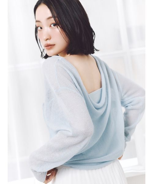 SNIDEL（スナイデル）の「2WAYベビーアルパカニットプルオーバー（ニット/セーター・レディース・ピンク/オフホワイト/グレー/ライトブルー・F）」の6枚目の写真