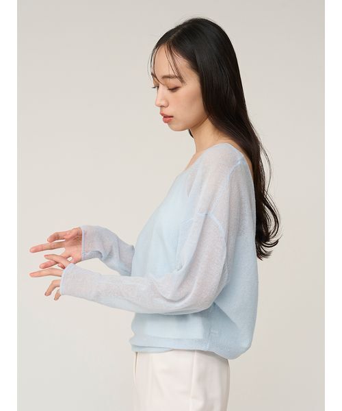 SNIDEL（スナイデル）の「2WAYベビーアルパカニットプルオーバー（ニット/セーター・レディース・ピンク/オフホワイト/グレー/ライトブルー・F）」の9枚目の写真