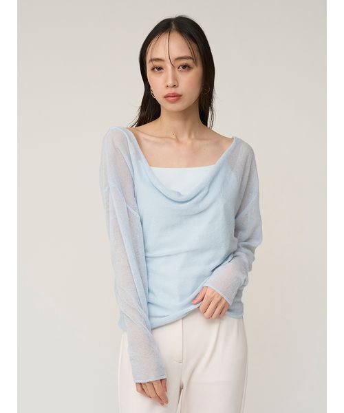 SNIDEL（スナイデル）の「2WAYベビーアルパカニットプルオーバー（ニット/セーター・レディース・ピンク/オフホワイト/グレー/ライトブルー・F）」の11枚目の写真