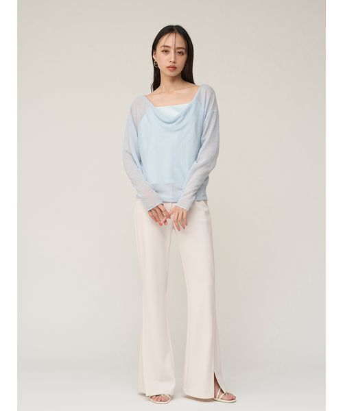 SNIDEL（スナイデル）の「2WAYベビーアルパカニットプルオーバー（ニット/セーター・レディース・ピンク/オフホワイト/グレー/ライトブルー・F）」の13枚目の写真