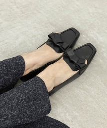 RANDA（ランダ）の「スクエアトゥリボンモカシンシューズ（モカシン/デッキシューズ）」