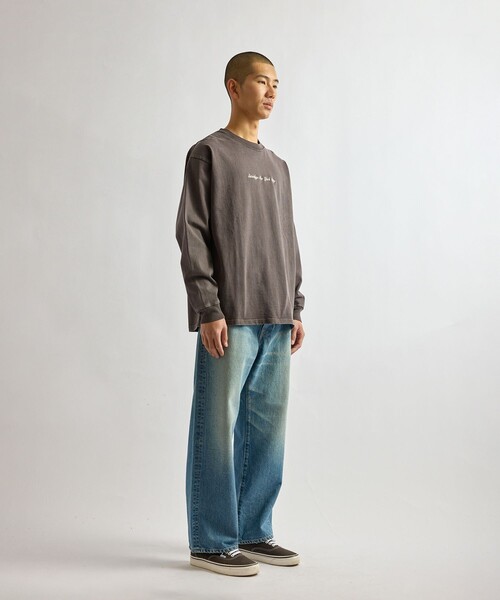 Saturdays NYC（サタデーズ ニューヨークシティ ）の「Max Weight Pigment Dyed LS T-Shirt（Tシャツ/カットソー・メンズ・キナリ/ブルー/チャコールグレー・S/M/L/XL）」の5枚目の写真