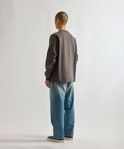 Saturdays NYC（サタデーズ ニューヨークシティ ）の「Max Weight Pigment Dyed LS T-Shirt（Tシャツ/カットソー・メンズ・キナリ/ブルー/チャコールグレー・S/M/L/XL）」の6枚目の写真