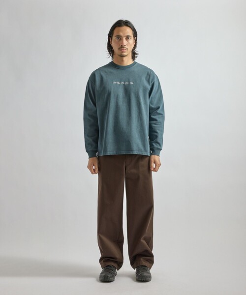 Saturdays NYC（サタデーズ ニューヨークシティ ）の「Max Weight Pigment Dyed LS T-Shirt（Tシャツ/カットソー・メンズ・キナリ/ブルー/チャコールグレー・S/M/L/XL）」の10枚目の写真