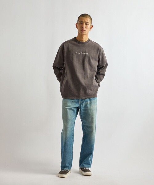Saturdays NYC（サタデーズ ニューヨークシティ ）の「Max Weight Pigment Dyed LS T-Shirt（Tシャツ/カットソー・メンズ・キナリ/ブルー/チャコールグレー・S/M/L/XL）」の20枚目の写真