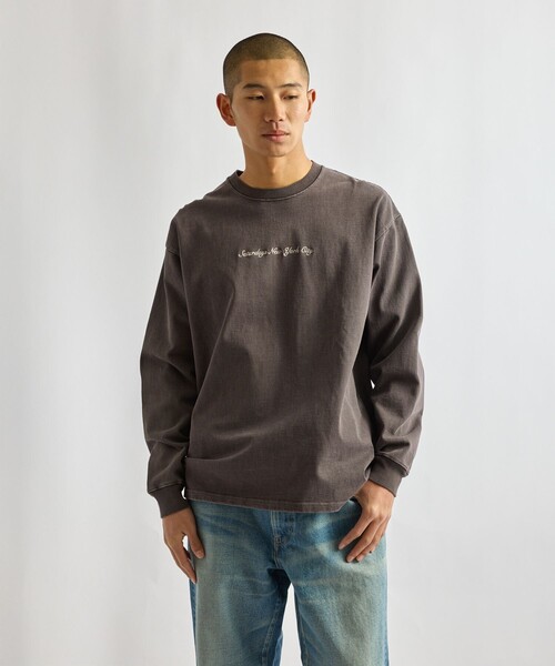 Saturdays NYC（サタデーズ ニューヨークシティ ）の「Max Weight Pigment Dyed LS T-Shirt（Tシャツ/カットソー・メンズ・キナリ/ブルー/チャコールグレー・S/M/L/XL）」の15枚目の写真