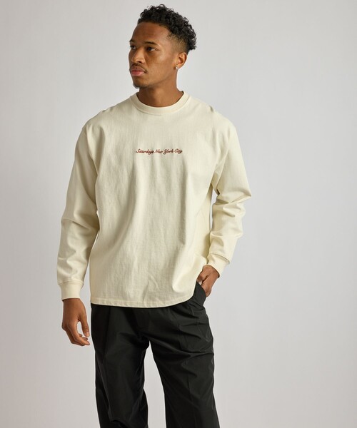 Saturdays NYC（サタデーズ ニューヨークシティ ）の「Max Weight Pigment Dyed LS T-Shirt（Tシャツ/カットソー・メンズ・キナリ/ブルー/チャコールグレー・S/M/L/XL）」の17枚目の写真