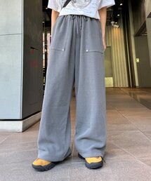 CIAOPANIC TYPY | 【UNISEX】【シルエット調整可】ピグメント加工ワッフルイージーパンツ/WEB限定カラーあり(スウェットパンツ)