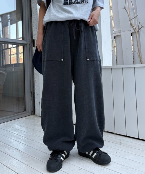 CIAOPANIC TYPY(チャオパニックティピー)の「【UNISEX】ピグメント加工ワッフルイージーパンツ(その他パンツ・レディース・サックスブルー/ブラック/カーキ/ネイビー/ベージュ・LARGE/MEDIUM)」の6枚目の写真