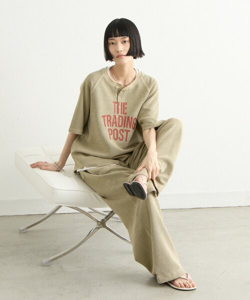 CIAOPANIC TYPY（チャオパニックティピー）の「【UNISEX】【シルエット調整可】ピグメント加工ワッフルイージーパンツ/WEB限定カラーあり（スウェットパンツ・レディース・サックスブルー/ブラック/カーキ/ネイビー/ベージュ/ピンク/グレー/オリーブ/ブラウン/グレー系その他/ダークブルー/グレー系その他2/インディゴブルー・LARGE/MEDIUM）」の14枚目の写真