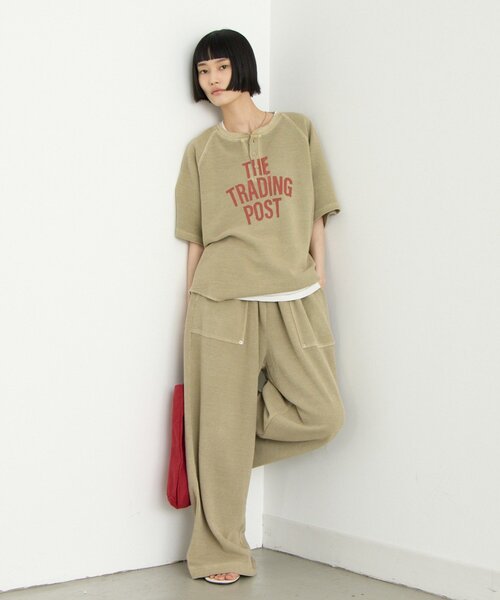 CIAOPANIC TYPY（チャオパニックティピー）の「【UNISEX】【シルエット調整可】ピグメント加工ワッフルイージーパンツ/WEB限定カラーあり（スウェットパンツ・レディース・サックスブルー/ブラック/カーキ/ネイビー/ベージュ/ピンク/グレー/オリーブ/ブラウン/グレー系その他/ダークブルー/グレー系その他2/インディゴブルー・LARGE/MEDIUM）」の15枚目の写真