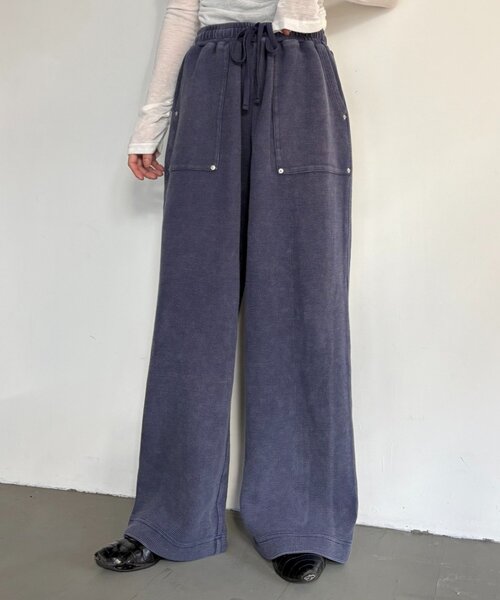CIAOPANIC TYPY(チャオパニックティピー)の「【UNISEX】ピグメント加工ワッフルイージーパンツ(その他パンツ・レディース・サックスブルー/ブラック/カーキ/ネイビー/ベージュ・LARGE/MEDIUM)」の19枚目の写真