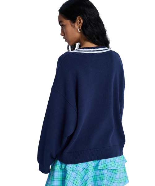 ROXY(ロキシー)の「ROXY ウィメンズ SURF SCHOOL V NECK セーター 【2026年春夏モデル】/ロキシーブイネックニット(ニット/セーター・レディース・ネイビー・MEDIUM/SMALL)」の4枚目の写真