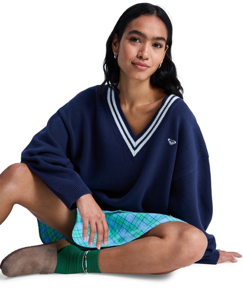 ROXY(ロキシー)の「ROXY ウィメンズ SURF SCHOOL V NECK セーター 【2026年春夏モデル】/ロキシーブイネックニット(ニット/セーター・レディース・ネイビー・MEDIUM/SMALL)」の5枚目の写真