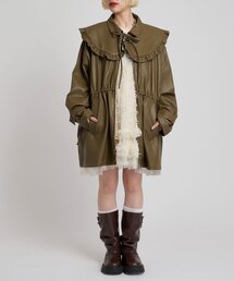 w closet | フリル衿付きPUレザージャケット(その他アウター)