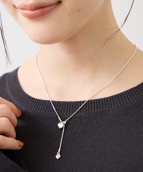 VIS（ビス）の「ハートドロップネックレス（ネックレス・レディース・シルバー/ゴールド・FREE）」の2枚目の写真