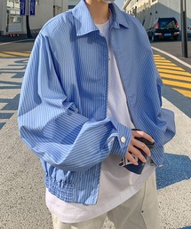 WESTBOY（ウエストボーイ）の「ストライプ ライトジャケット オーバーサイズストリートブルゾン WO26S5OT22（ブルゾン）」