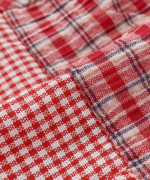 SLAP SLIP BABY（スラップスリップベビー）の「クマアニマル刺しゅう胸ポケット襟付きチェック半袖ロンパースベビー(70~80cm)（ロンパース・キッズ・ブルー系その他/レッド系その他・70cm/80ｃｍ）」の14枚目の写真