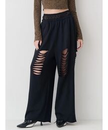 EVRIS | レースドッキングダメージスウェットワイドパンツ【セットアップ着用可能】(スウェットパンツ)