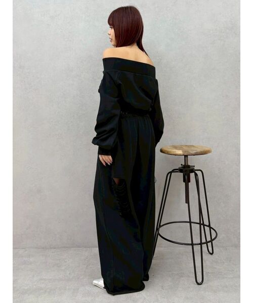 EVRIS（エヴリス）の「レースドッキングダメージスウェットワイドパンツ【セットアップ着用可能】春服（スウェットパンツ・レディース・その他1/ブラック/グレー・FREE）」の15枚目の写真