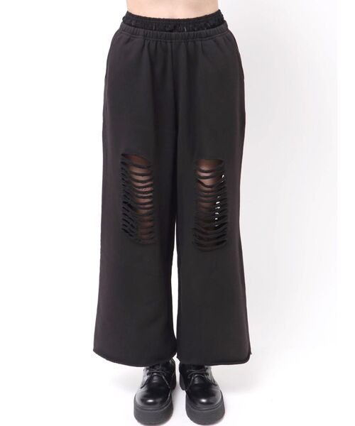 EVRIS（エヴリス）の「レースドッキングダメージスウェットワイドパンツ【セットアップ着用可能】春服（スウェットパンツ・レディース・その他1/ブラック/グレー・FREE）」の17枚目の写真