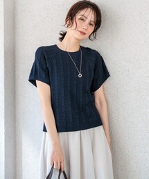 バックリボンケーブル ニット