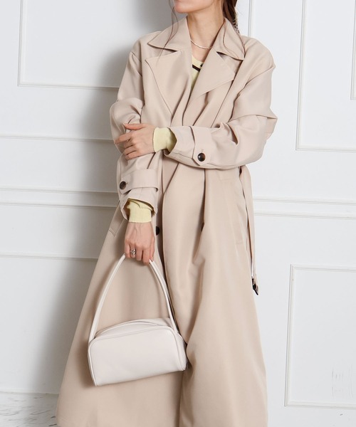 SpRay（スプレイ）の「ロングトレンチコート（トレンチコート・レディース・ライトベージュ/ネイビー・FREE）」の20枚目の写真