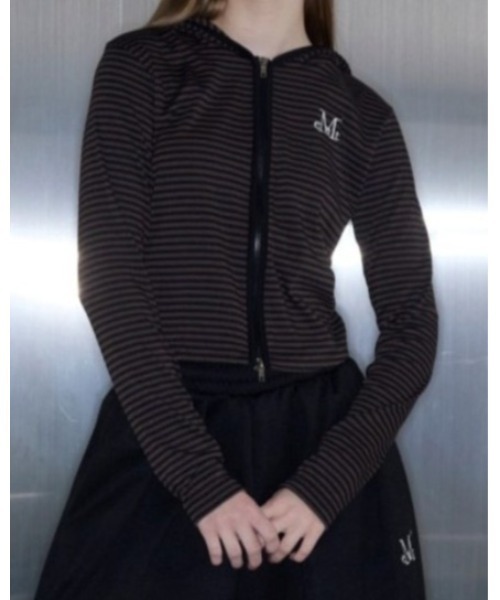 UNISEX】MUCENT／2WAYボーダージップ（パーカー）｜MUCENT（ムセント